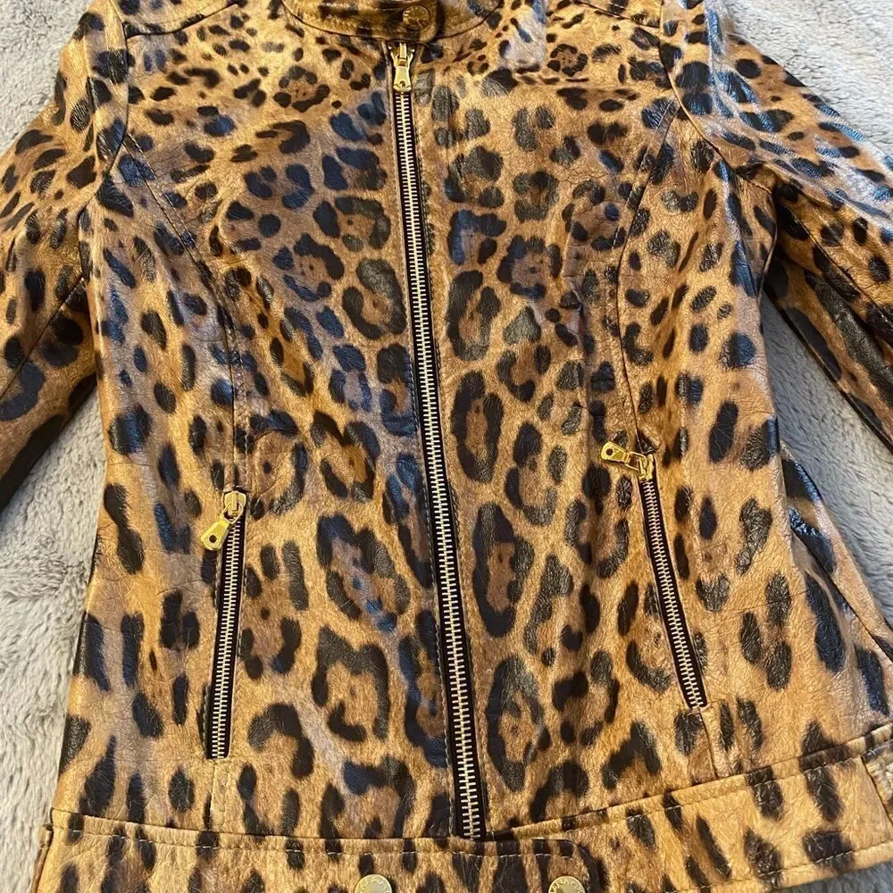 Dolce & Gabbana leopard genuine leather jacket, S - Picture 2 of 16